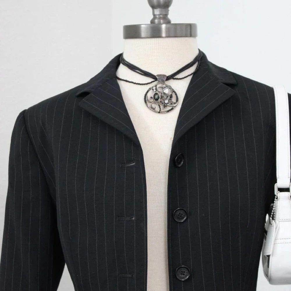 Vintage Dolce and Gabbana 6-button pinstripe blazer